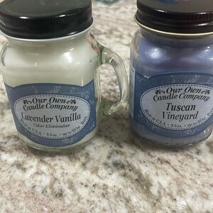 Two mini mason jar candles